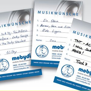 Musikwunschzettel von Mobydisc